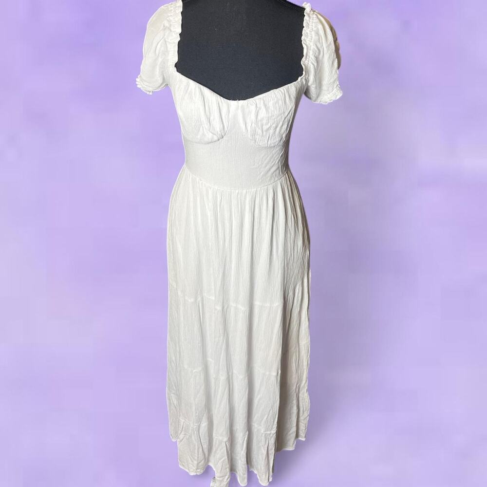 Hollister white off-shoulder maxi dress